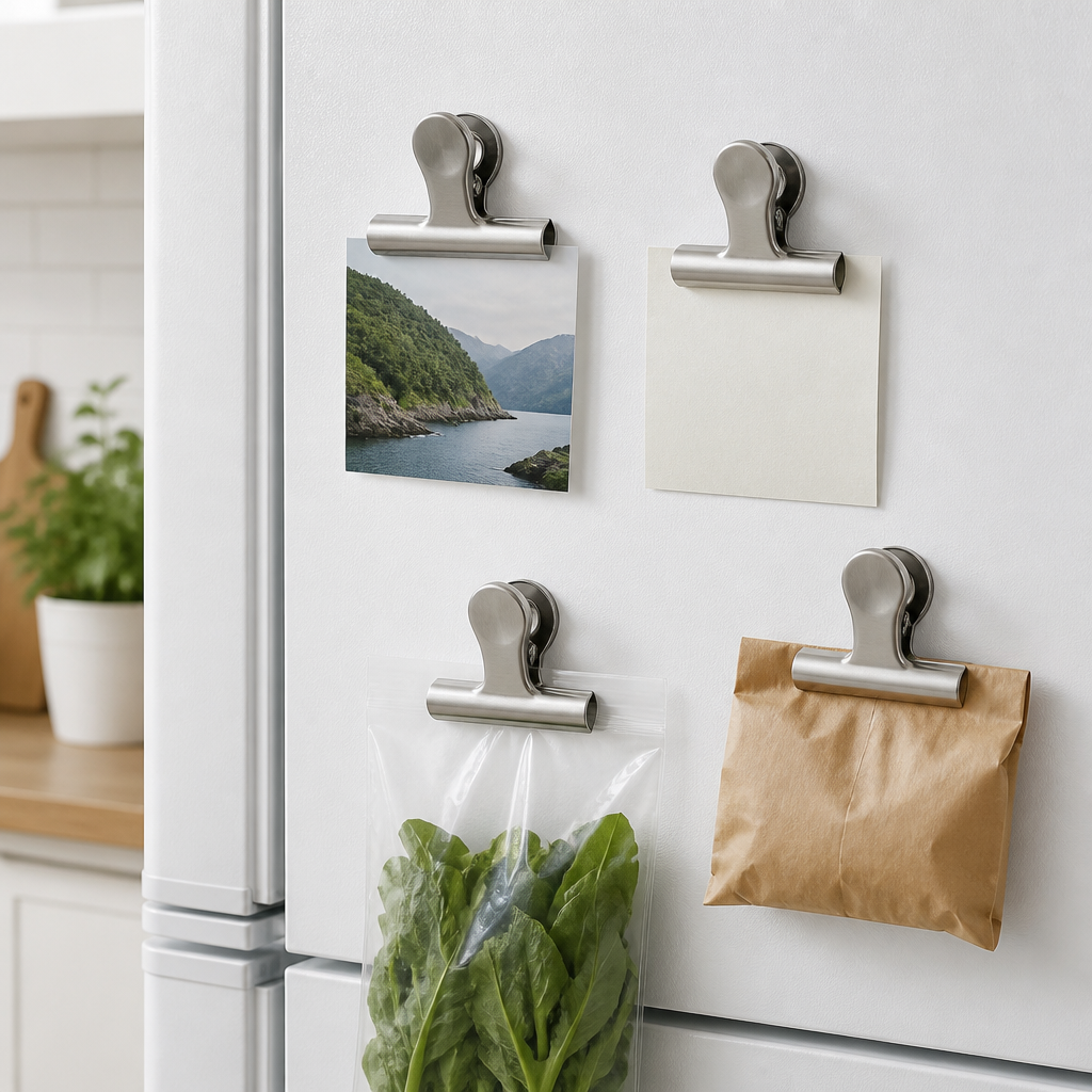 Refrigerator magnetic clips