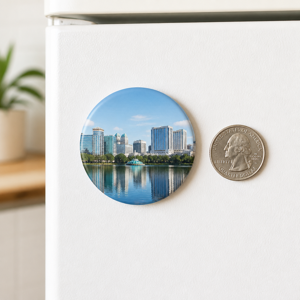 Orlando round 4-inch magnet