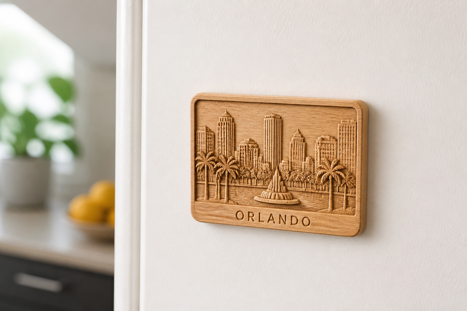 Orlando wooden landmark magnet